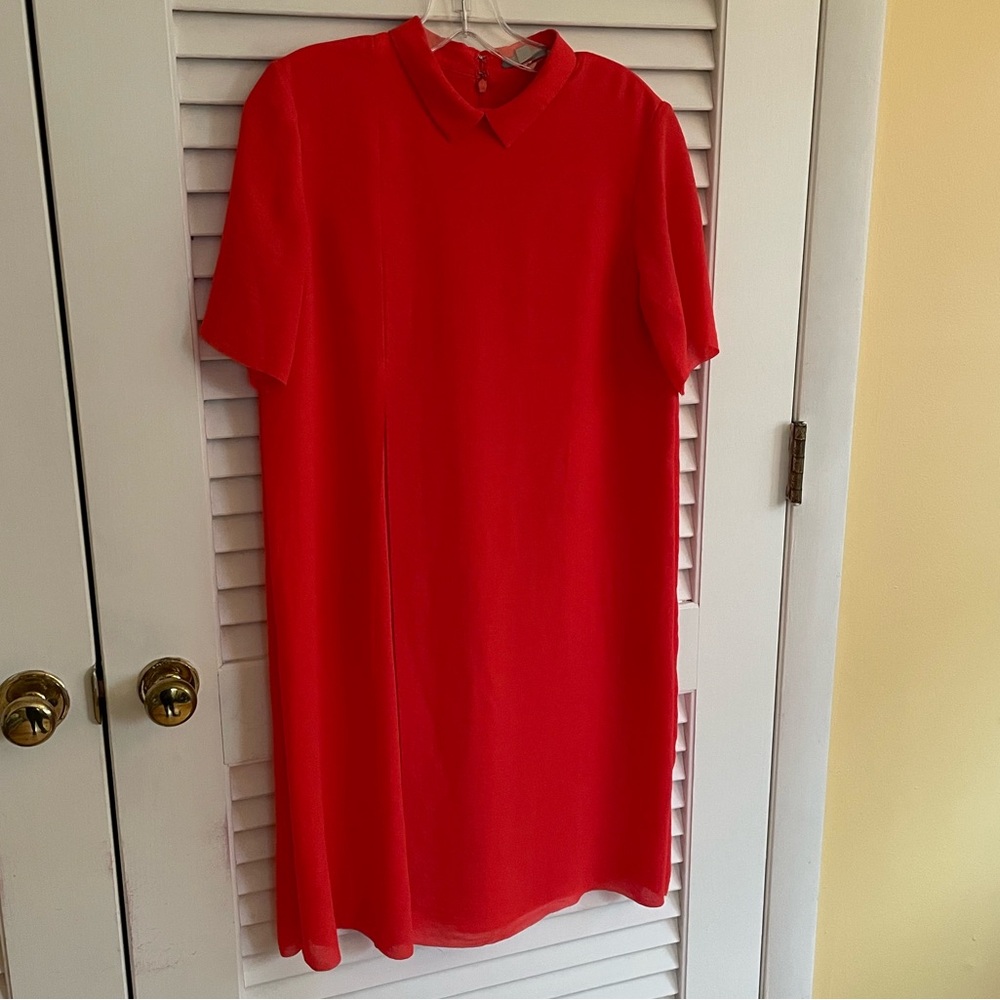 COS Size 8 Vibrant Orange Red Short Sleeve Dress